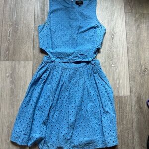 Topshop Blue Eyelet Dress